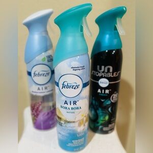 Febreze Air Freshener Set with Blue and Black Bottles
